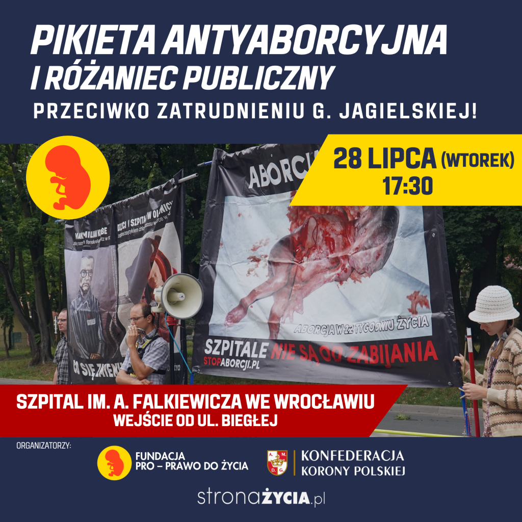 Pikieta przed szpitalem Wrocław-Brochów.